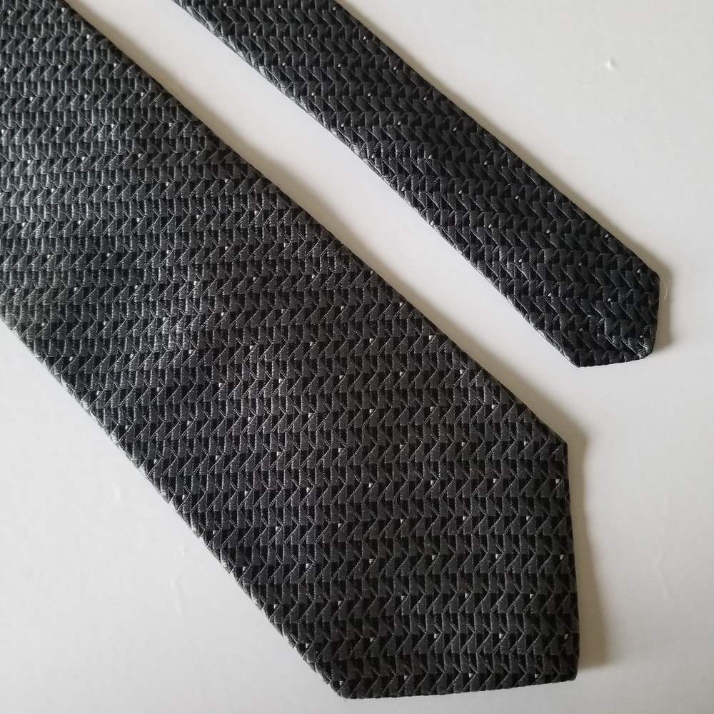 Jones New York Men's Black Gray Abstract Silk Tie